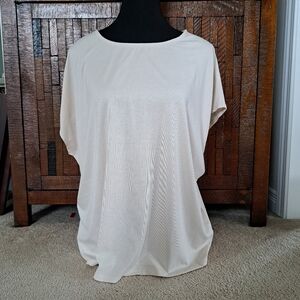 Rachel Roy Beige Cap Sleeve Top Women's Size Large Rayon Blend Flowy